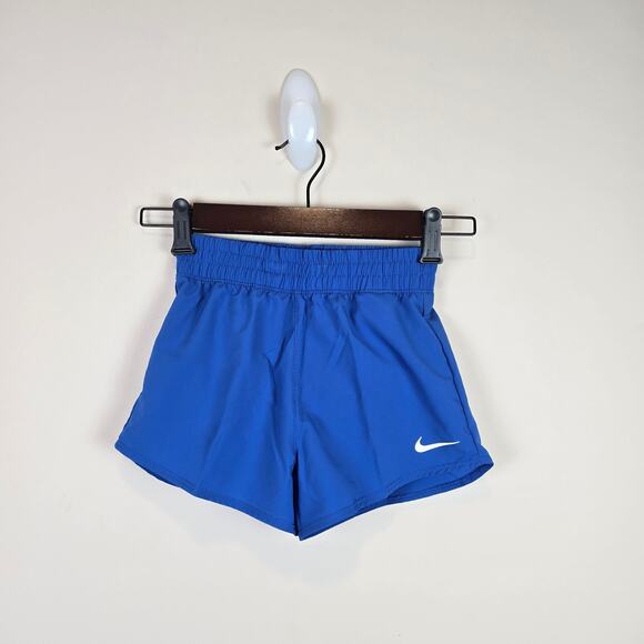 Nike Girls Size 6 Dri-FIT One Woven Shorts Royal Blue Lined Athletic Running - Picture 1 of 4